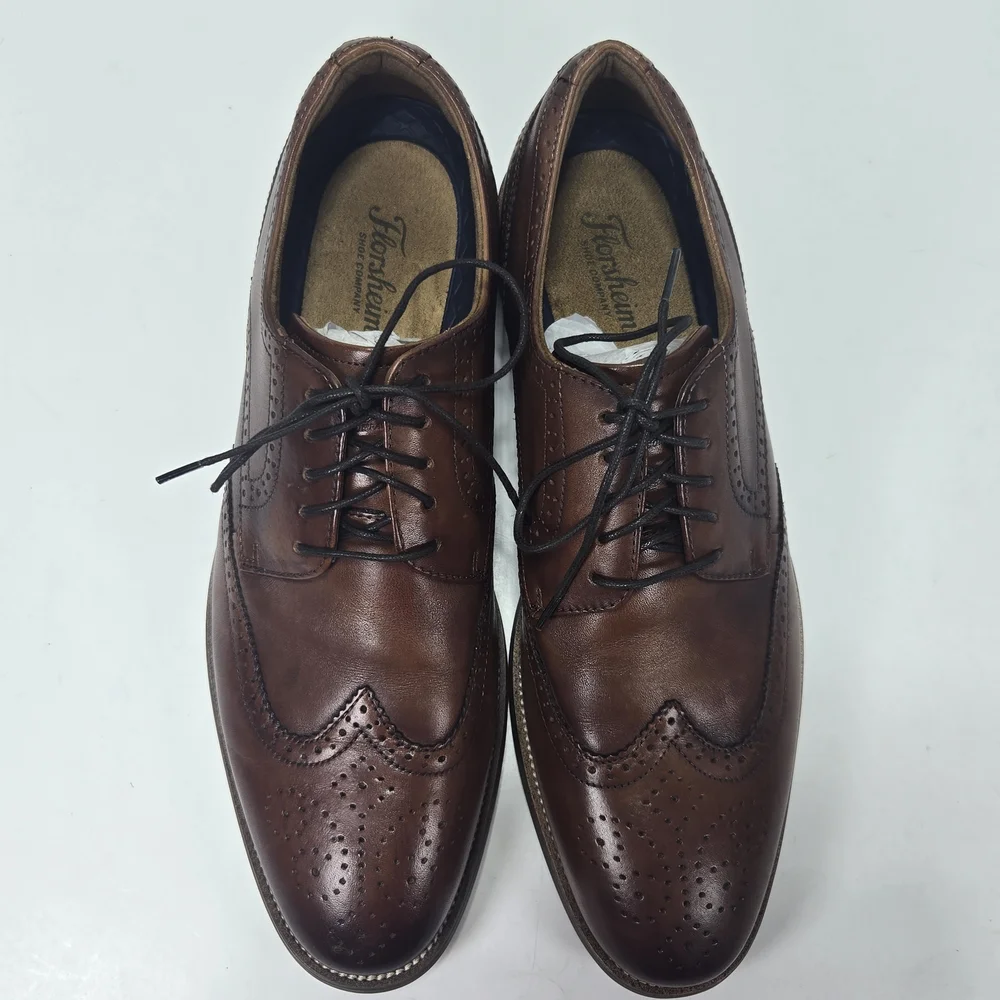 Florsheim Rucci Cognac Brown Wingtip Oxford Men's Dress Shoes Size 11 M